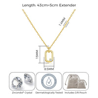Gold Plated Paperclip Necklace Created with Zircondia® Crystals
