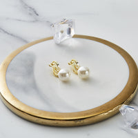 Gold Plated Pearl Clip On Earrings