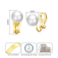 Gold Plated Pearl Clip On Earrings