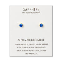 Gold Plated September (Sapphire) Birthstone Earrings Created with Zircondia® Crystals