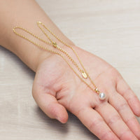 Gold Plated Shell Pearl Necklace