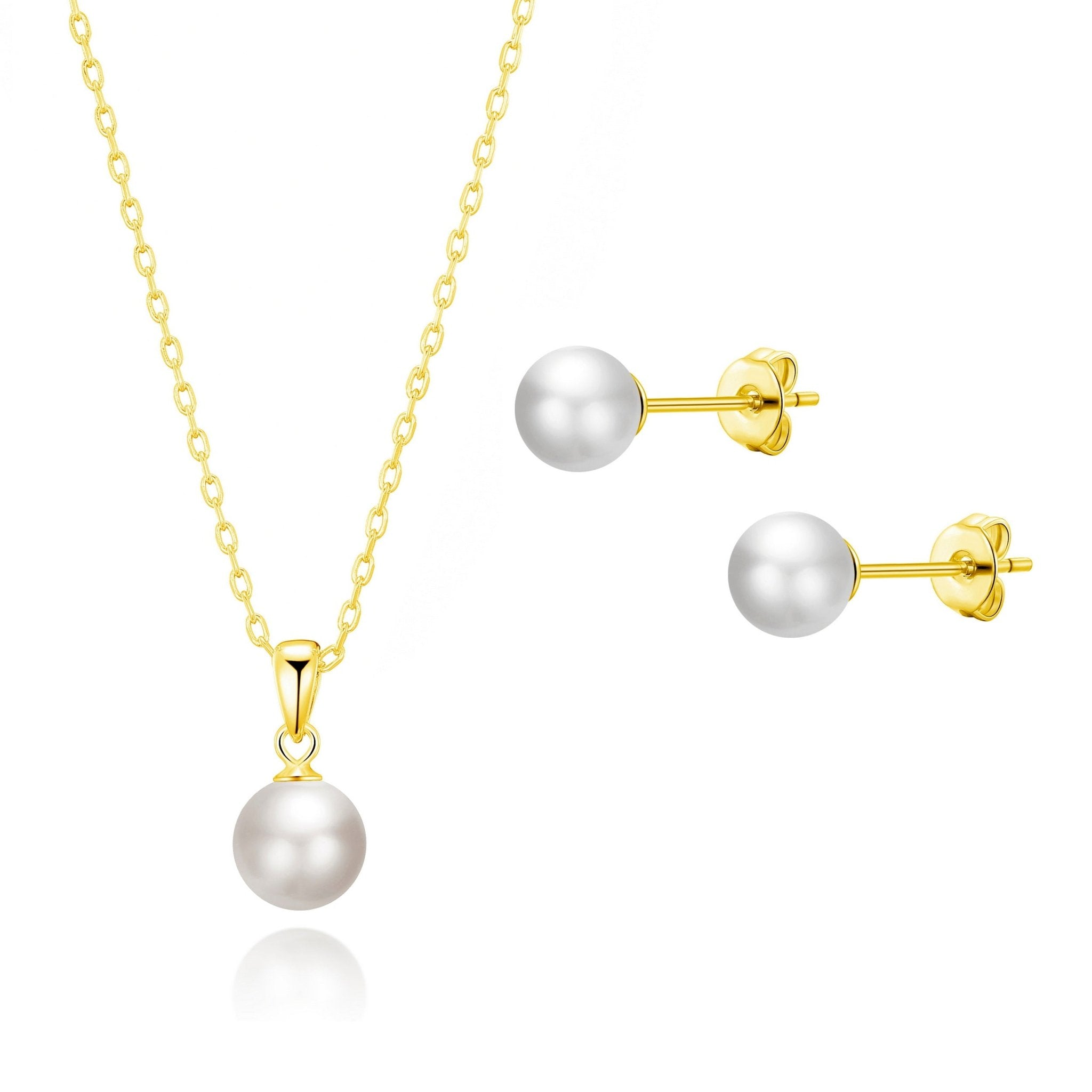 Gold Plated Shell Pearl Set