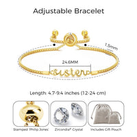 Gold Plated Sister Bracelet Created with Zircondia® Crystals