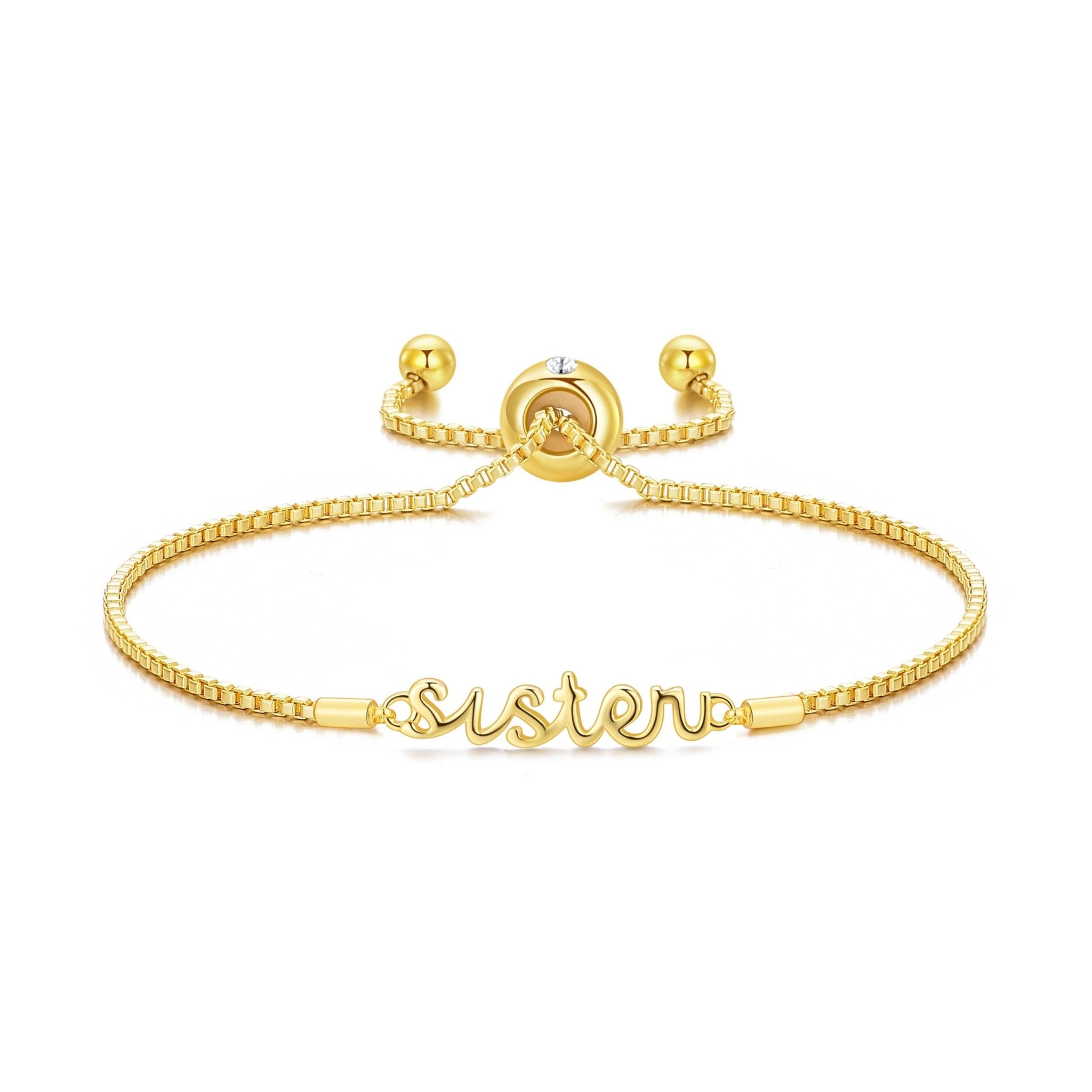 Gold Plated Sister Bracelet Created with Zircondia® Crystals