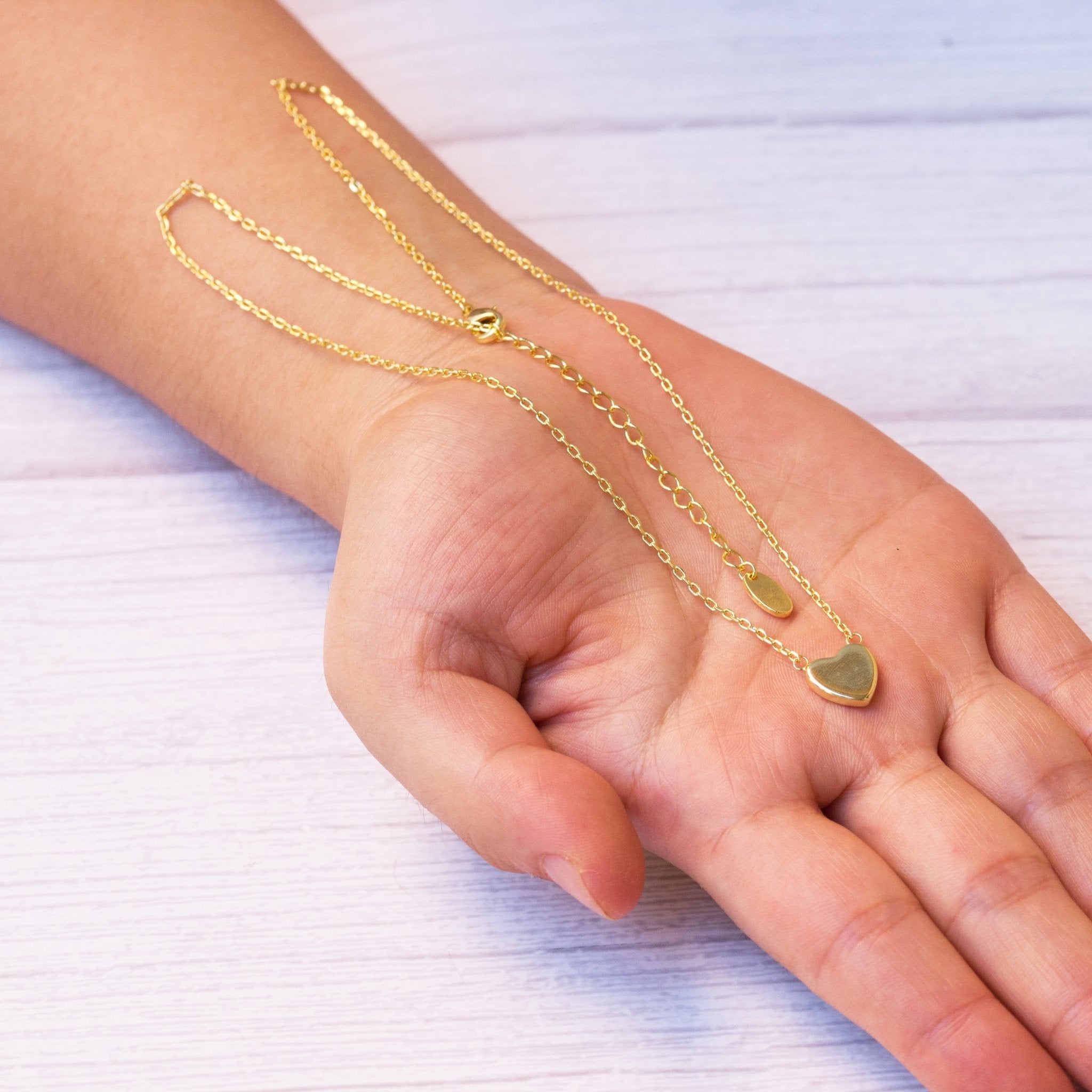 Gold Plated Sister Heart Necklace with Quote Card