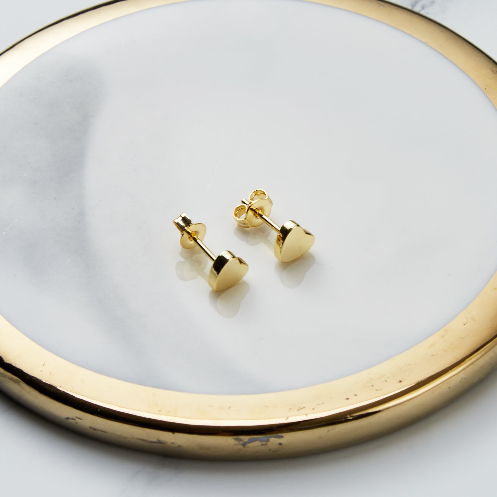 Gold Plated Heart Stud Earrings with Quote Card