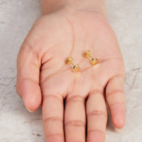 Gold Plated Heart Stud Earrings with Quote Card