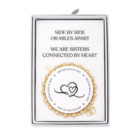 Gold Plated Sister Quote Stretch Bracelet with Gift Box