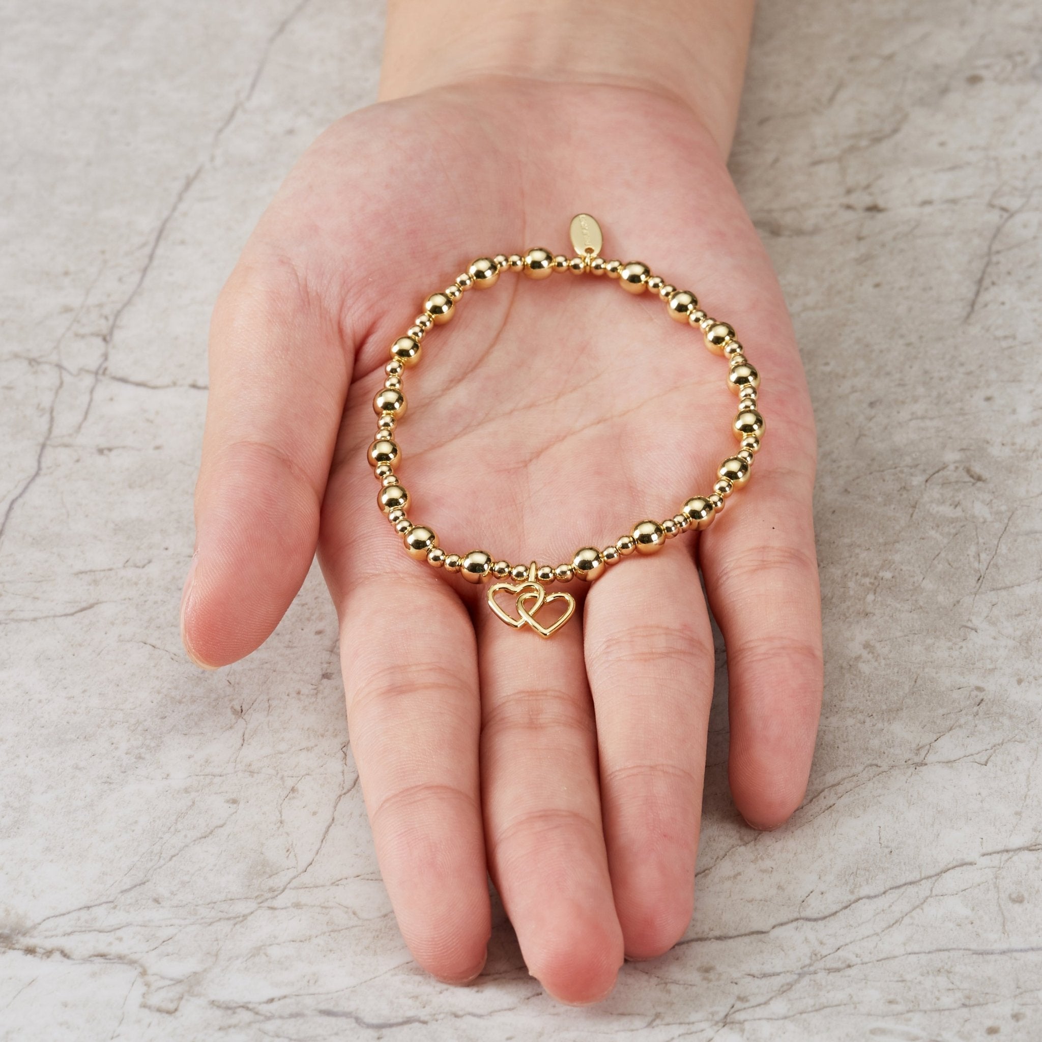 Gold Plated Sister Quote Stretch Bracelet with Gift Box