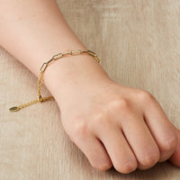 Gold Plated Small Link Paperclip Bracelet