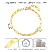 Gold Plated Small Link Paperclip Bracelet