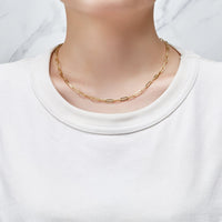 Gold Plated Small Link Paperclip Necklace
