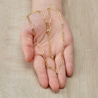 Gold Plated Small Link Paperclip Necklace