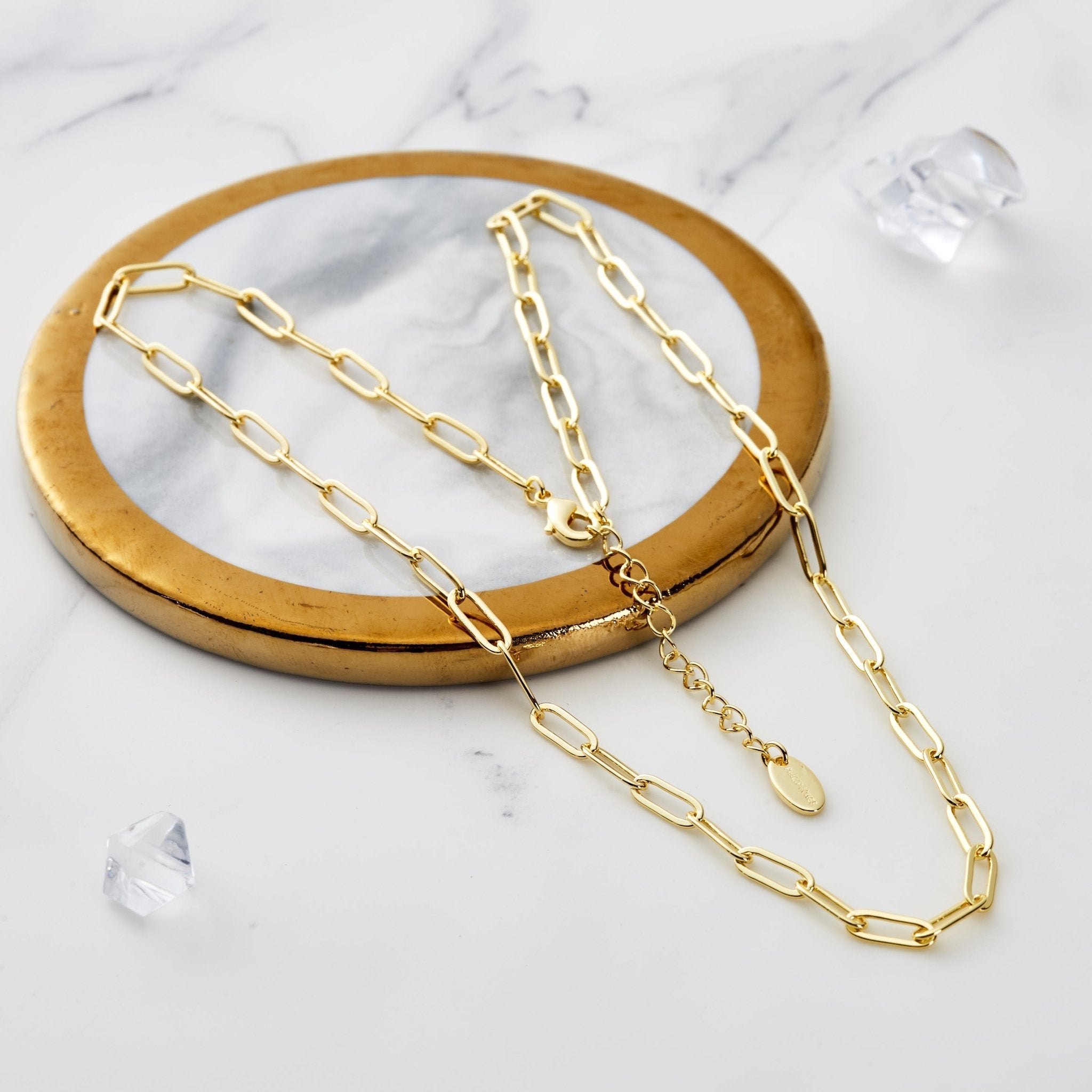 Gold Plated Small Link Paperclip Necklace