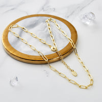 Gold Plated Small Link Paperclip Necklace