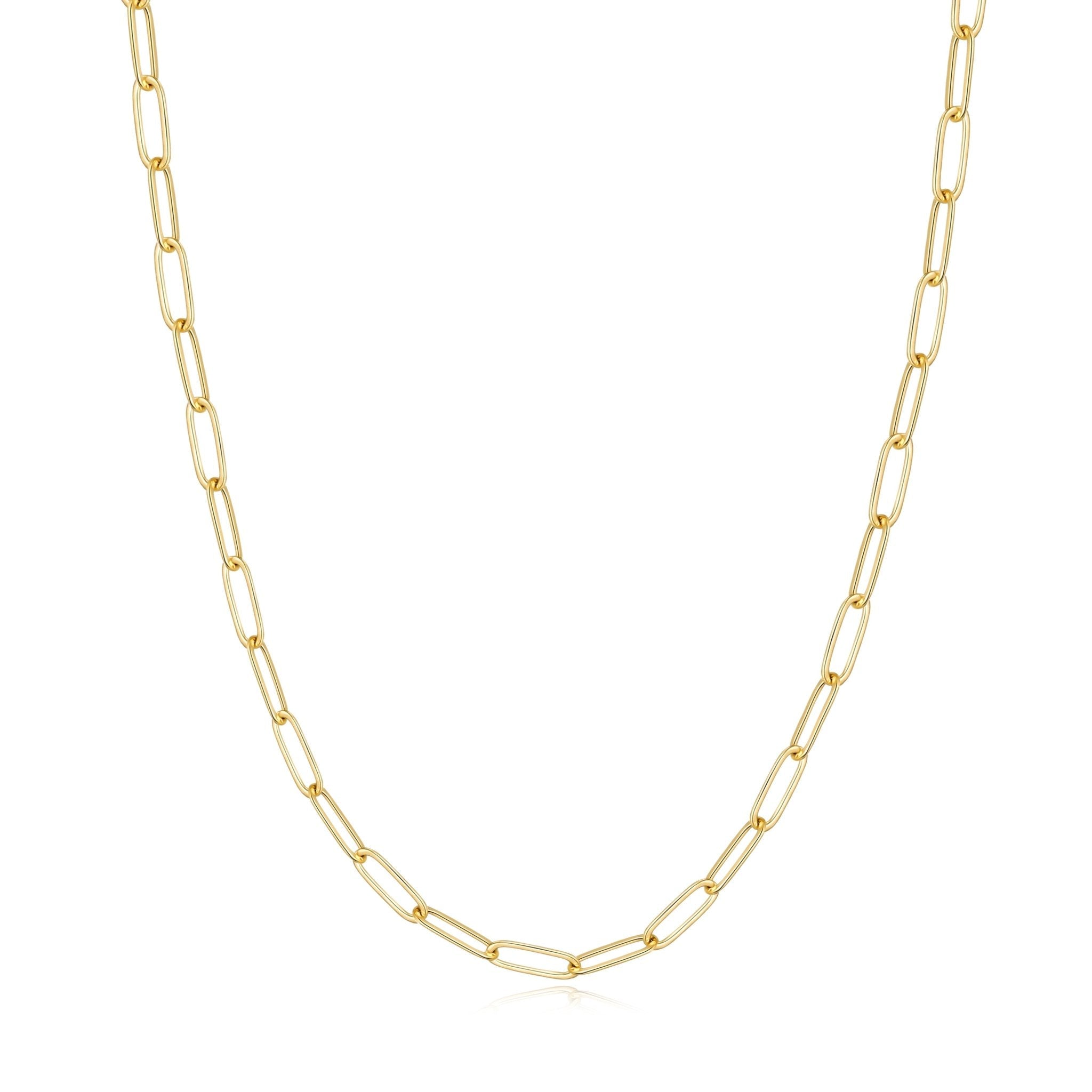 Gold Plated Small Link Paperclip Necklace