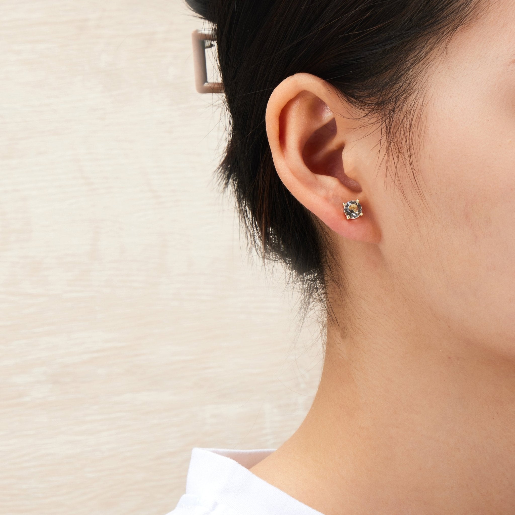 Gold Plated Solitaire Crystal Stud Earrings Created with Zircondia® Crystals