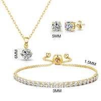 Gold Plated Solitaire Friendship Set Created with Zircondia® Crystals