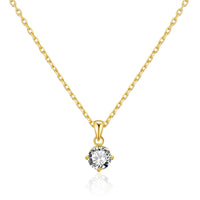 Gold Plated Solitaire Necklace Created with Zircondia® Crystals