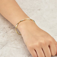 Gold Plated Spiral Cuff Bangle