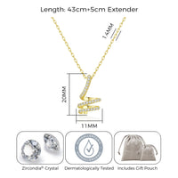 Gold Plated Spiral Twist Necklace Created with Zircondia® Crystals