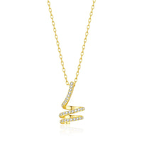 Gold Plated Spiral Twist Necklace Created with Zircondia® Crystals
