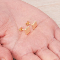 Gold Plated Square Stud Earrings