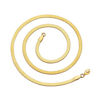 Gold Plated Stainless Steel Herringbone Flat Snake Chain 16" 18" 20" Inch Necklace