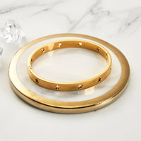 Gold Plated Stainless Steel Star Bangle (7 Inch)