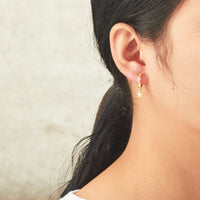 Gold Plated Star Charm Hoop Earrings