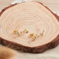 Gold Plated Star Climber Earrings Created with Zircondia® Crystals