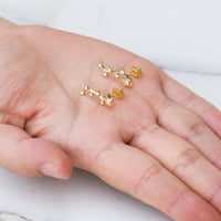 Gold Plated Star Climber Earrings Created with Zircondia® Crystals