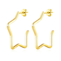 Gold Plated Star Hoop Earrings