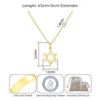 Gold Plated Star of David Necklace