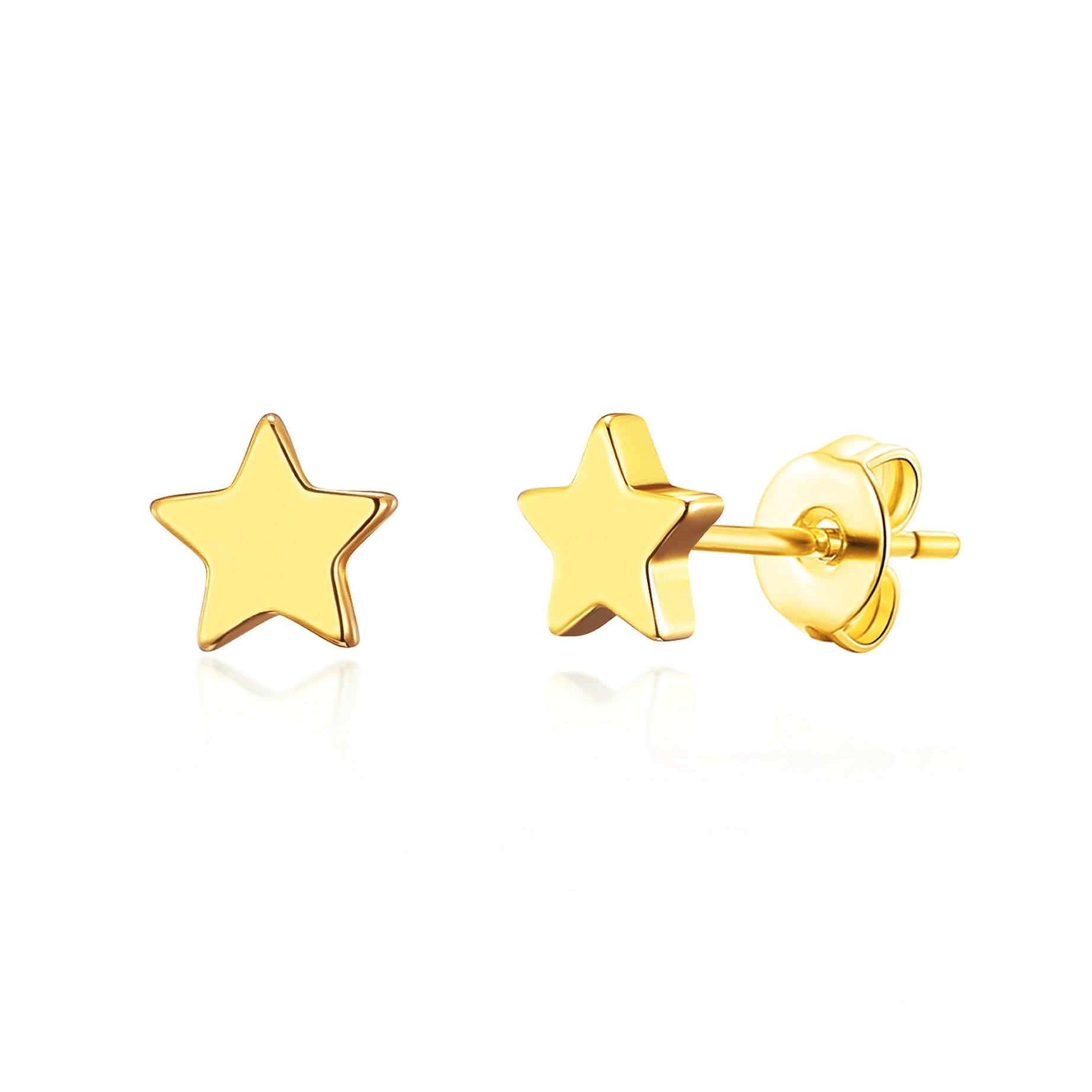 Gold Plated Star Stud Earrings with Quote Card