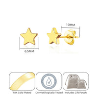 Gold Plated Star Stud Earrings