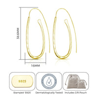 Gold Plated Sterling Silver Hammered Hoop Earrings