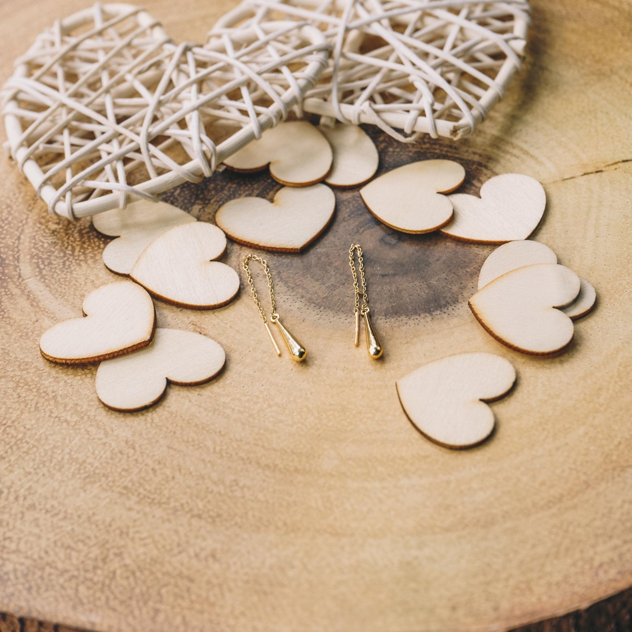 Gold Plated Sterling Silver Teardrop Thread Earrings