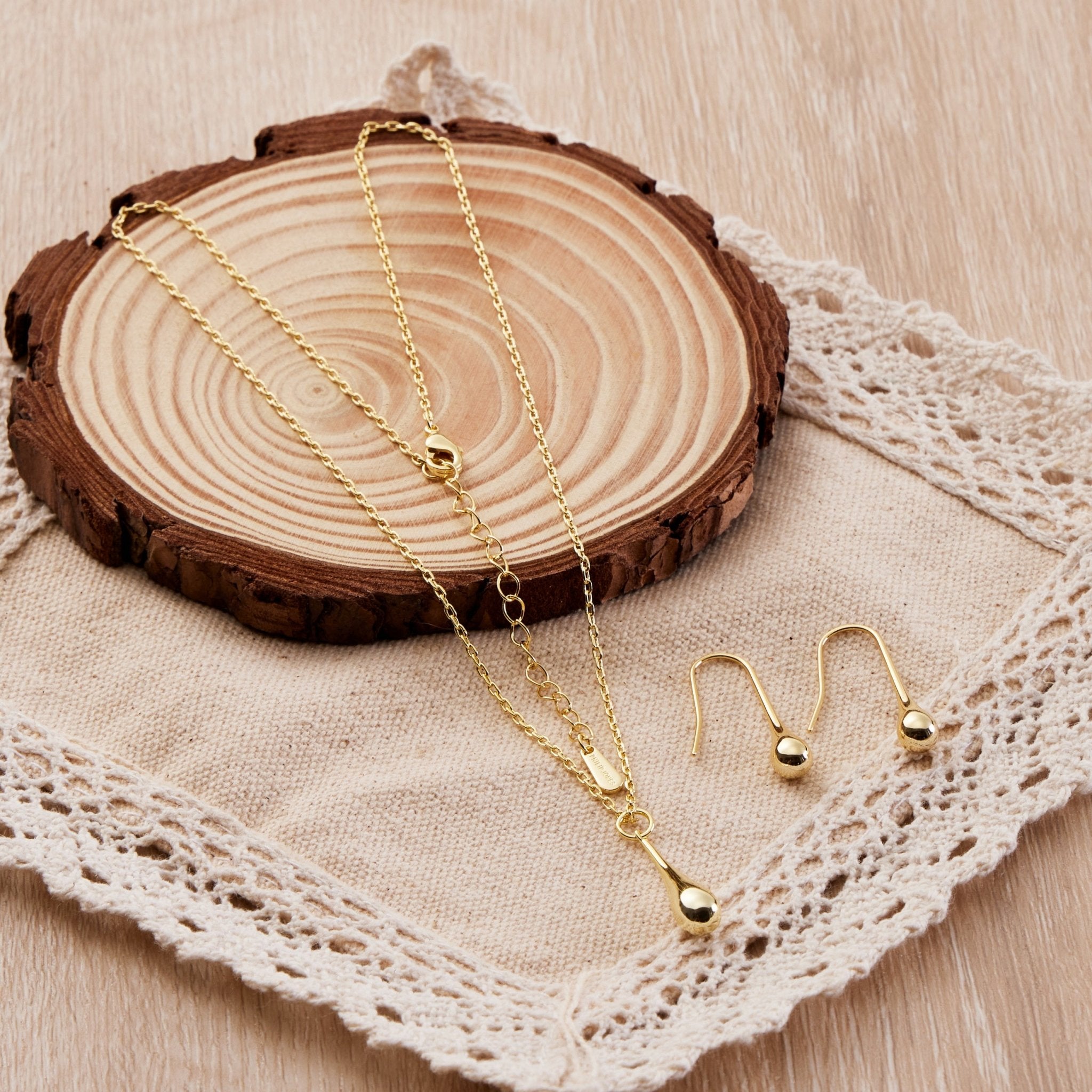 Gold Plated Teardrop Set