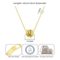 Gold Plated Love Knot Necklace with Quote Card