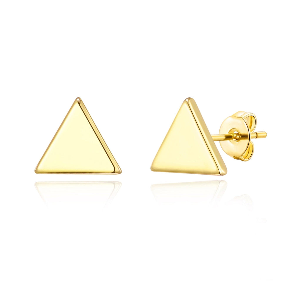 Gold Plated Triangle Stud Earrings