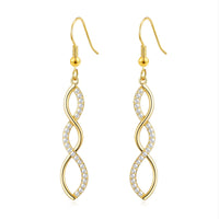 Gold Plated Twist Drop Earrings Created with Zircondia® Crystals