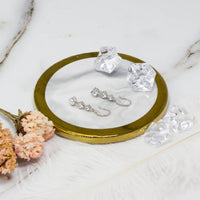 Graduated Drop Earrings Created with Zircondia® Crystals