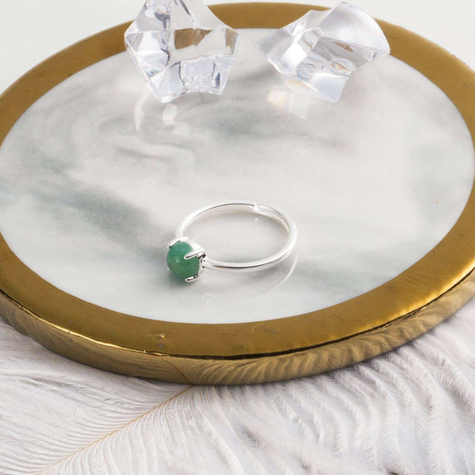 Green Aventurine Adjustable Ring