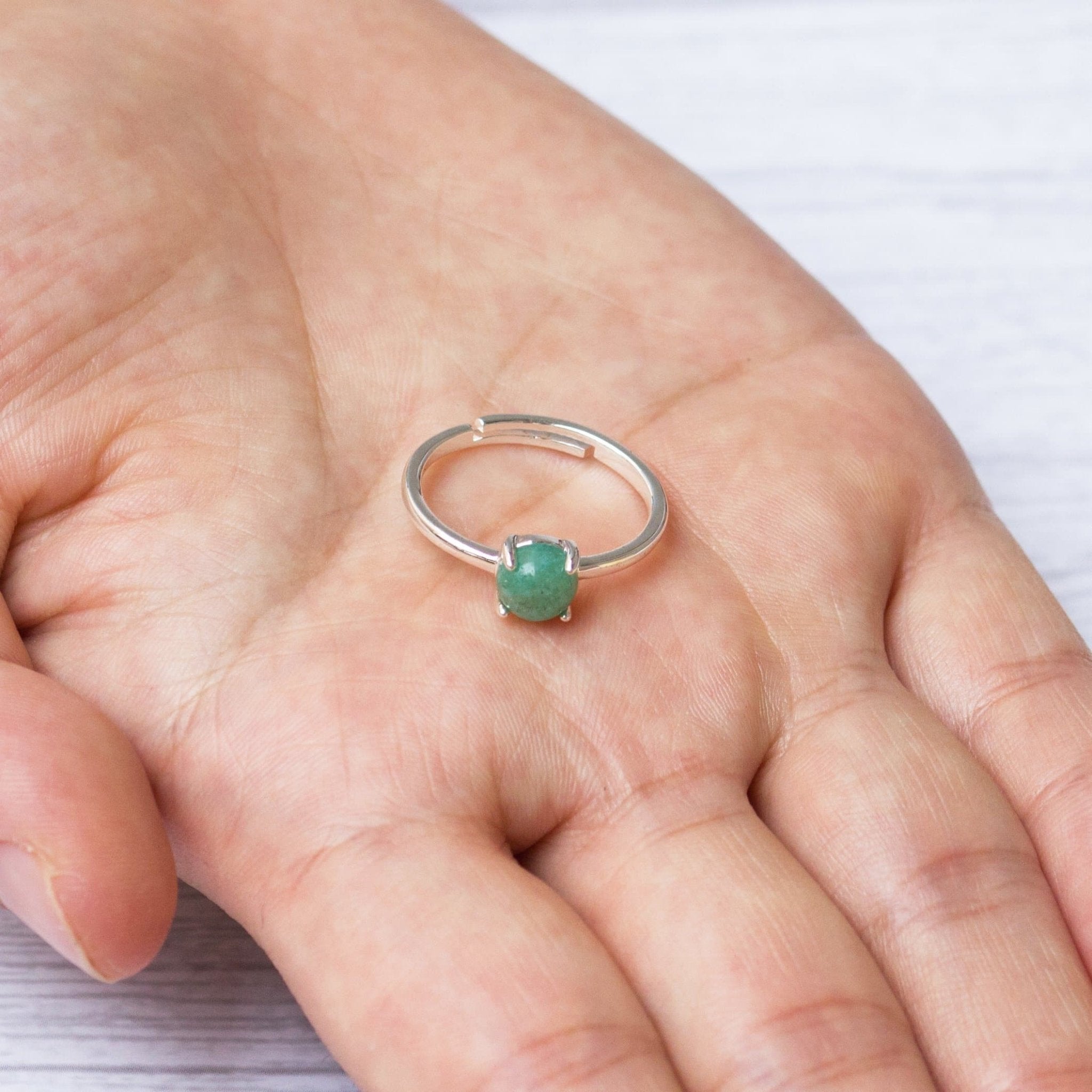 Green Aventurine Adjustable Ring
