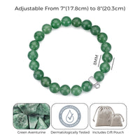 Green Aventurine Gemstone Charm Stretch Bracelet