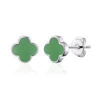 Green Aventurine Gemstone Clover Earrings