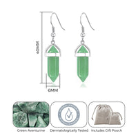 Green Aventurine Gemstone Drop Earrings