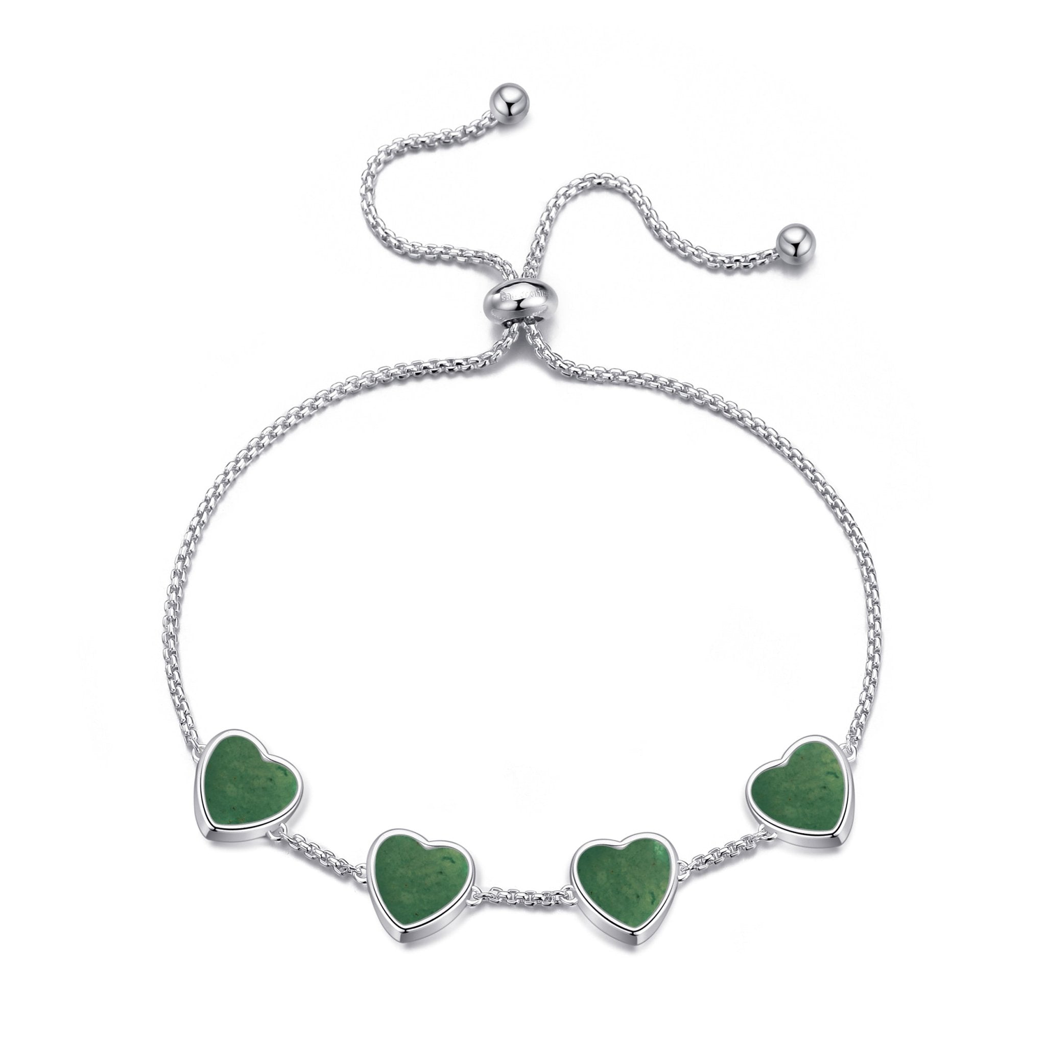 Green Aventurine Gemstone Multi Heart Friendship Bracelet