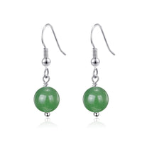 Green Aventurine Gemstone Round Drop Earrings